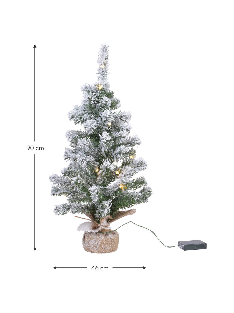 Decoratieve LED kerstboom Imperial, H 90 cm, besneeuwd, Groen, wit, Ø 46 x H 90 cm