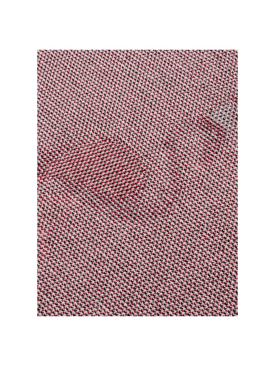 Gebreide dubbelzijdige plaid Flamingo, 100% katoen, Grijs, multicolour, 150 x 200 cm