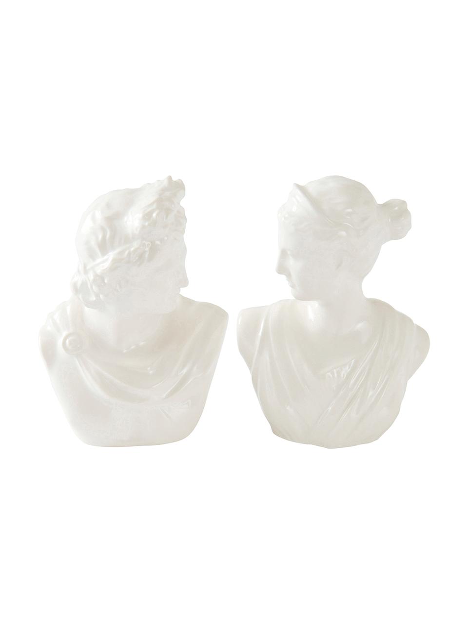 Salero y pimentero de porcelana Vita, 2 pzas., Porcelana, Blanco, An 6 x Al 9 cm