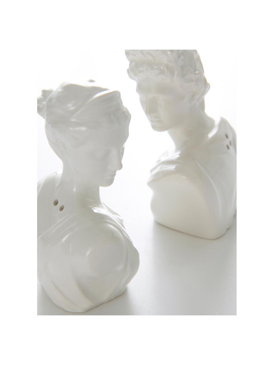 Salero y pimentero de porcelana Vita, 2 pzas., Porcelana, Blanco, An 6 x Al 9 cm