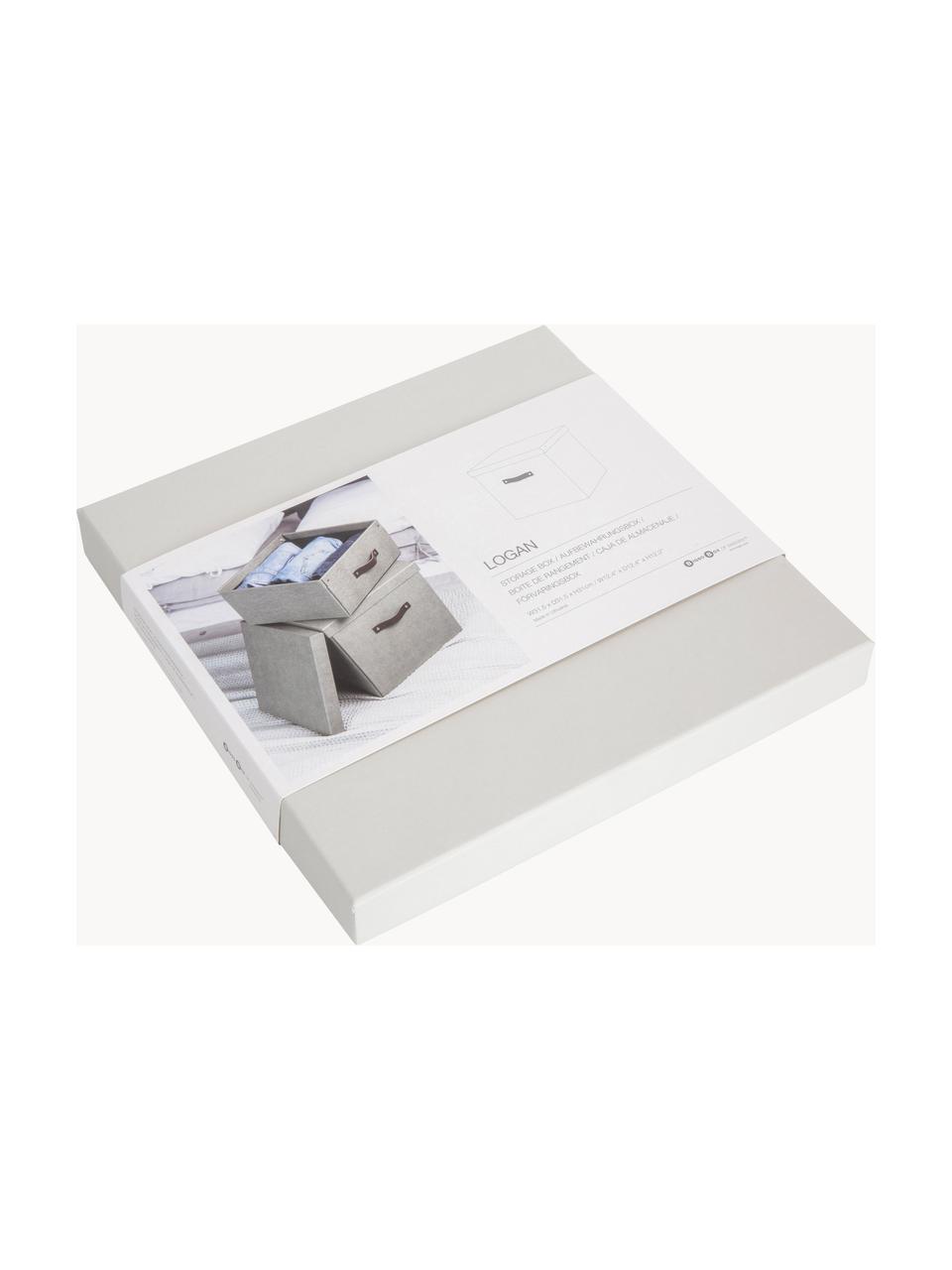 Caja Logan, Caja: cartón macizo laminado, Asa: cuero, Blanco, L 32 x An 32 cm