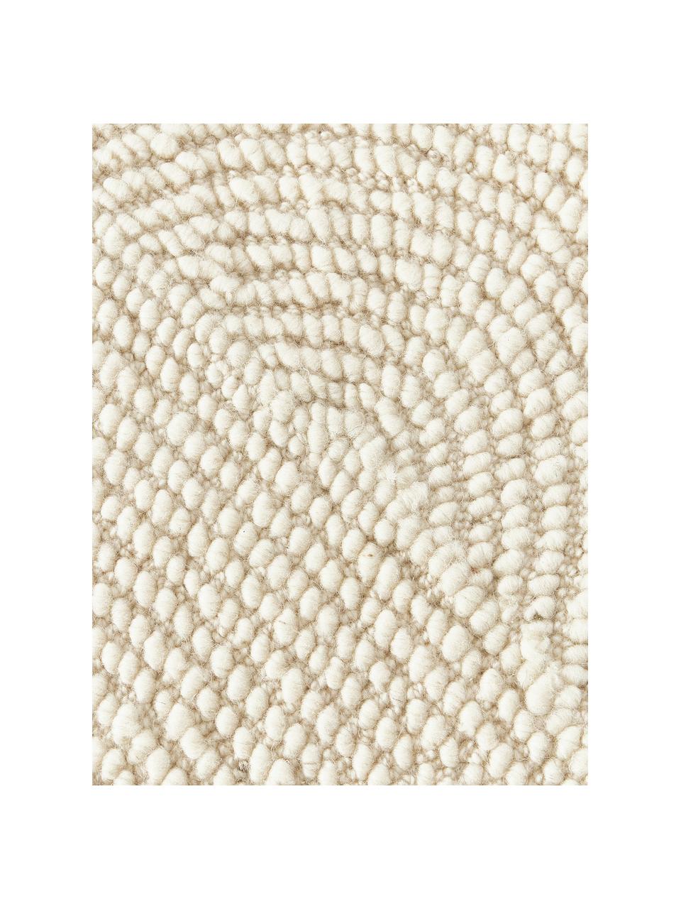 Tapis rond en laine tufté main Eleni, 100 % laine, certifiée RWS

Les tapis en laine peuvent perdre des fibres lors des premières semaines et des peluches peuvent se former, ce phénomène est naturel et diminue à mesure de votre usage et du temps, Blanc cassé, Ø 120 cm (taille S)