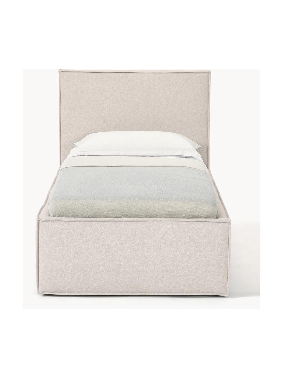 Cama individual Dream, Tapizado: poliéster (borreguillo) A, Estructura: madera de pino maciza con, Tejido beige claro, An 90 x L 200 cm