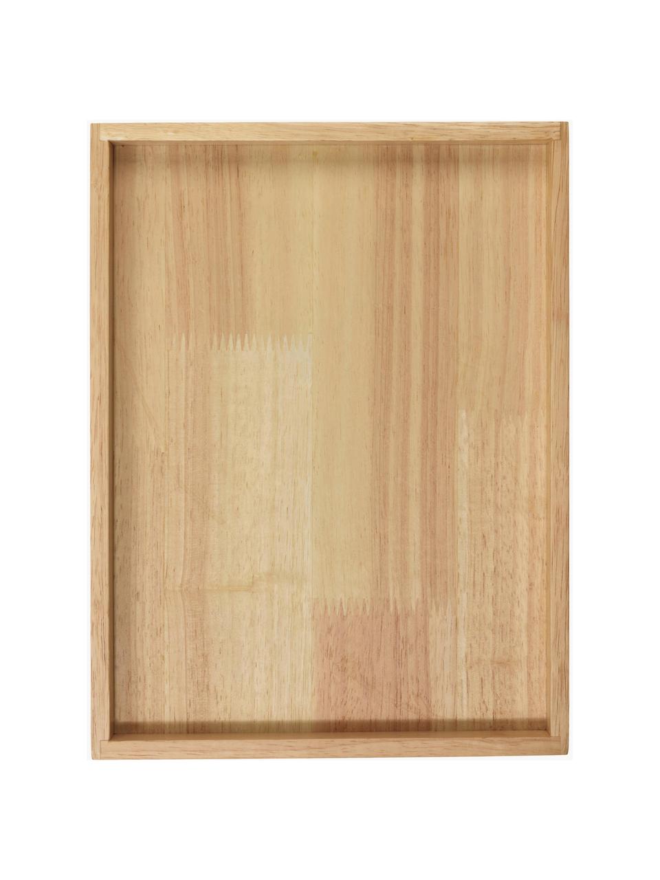 Taca do serwowania z drewna Wood Light, Drewno kauczukowe, Jasne drewno naturalne, S 33 x D 25 cm