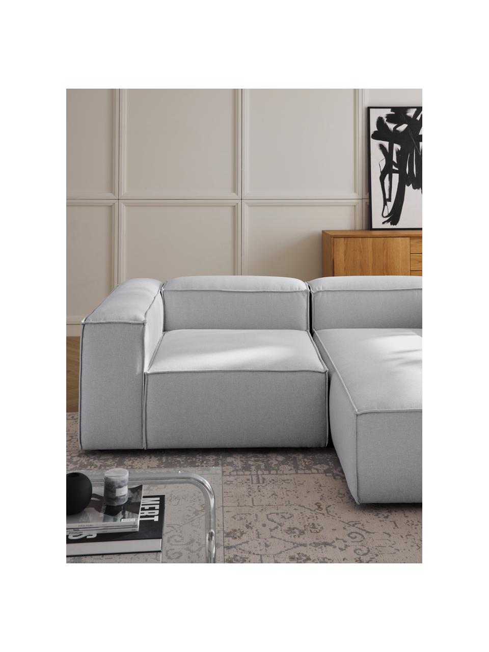 Rohový modul Lennon, Světle šedá, Š 119 cm, H 119 cm, levé rohové provedení