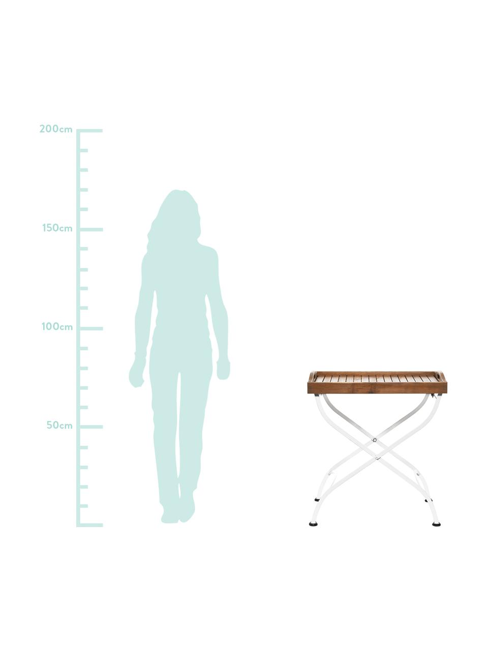 Zahradní stolek - tác s dřevěnou deskouParklife, Bílá, akátové dřevo