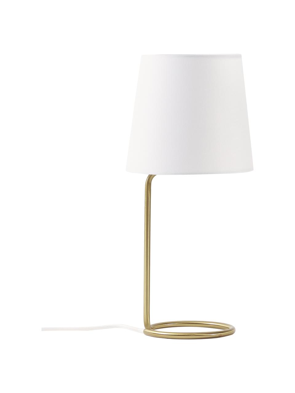 Stolová lampa Cade, Biela, zlatá, Ø 19 x V 42 cm
