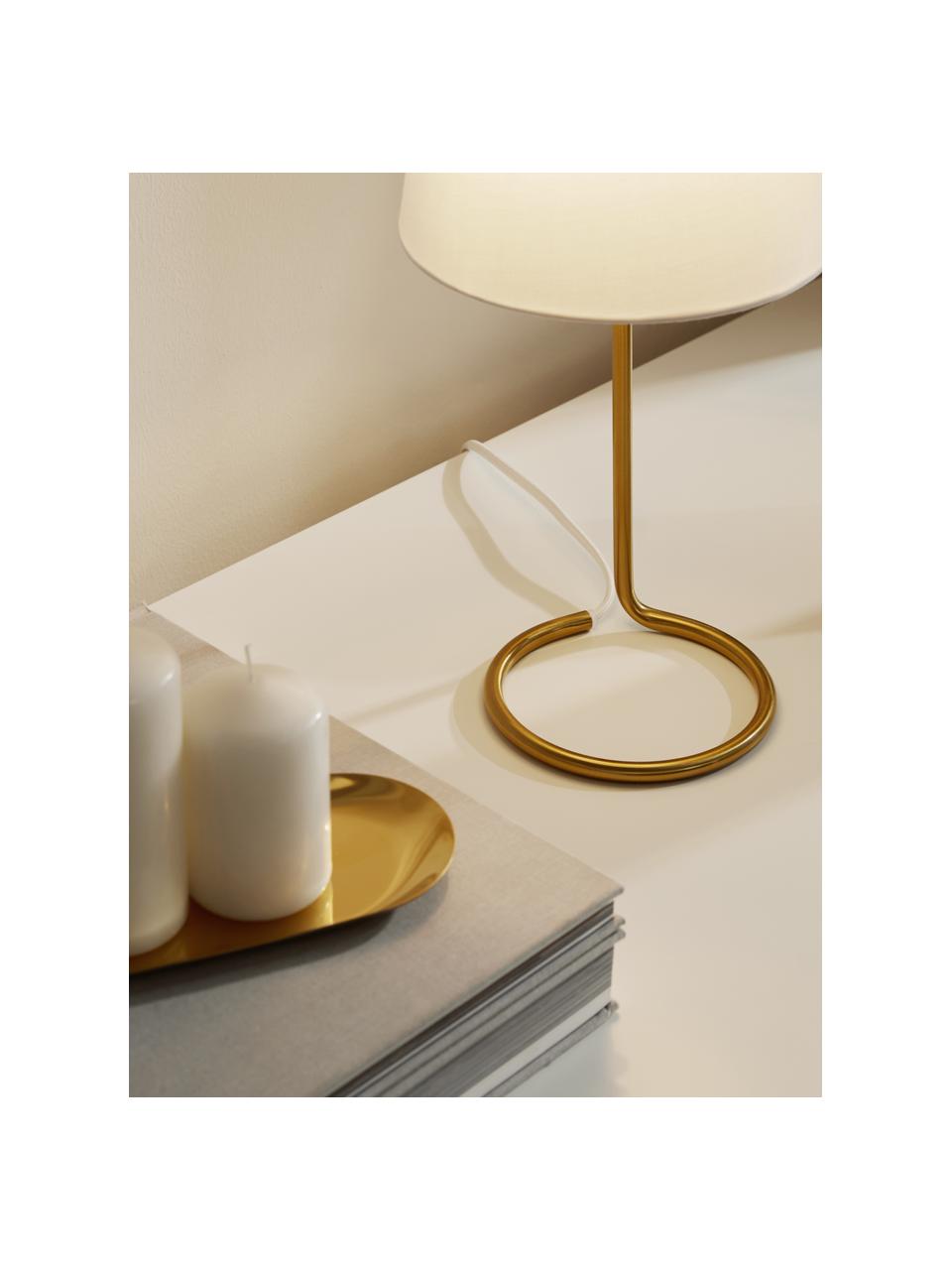 Lampa stołowa Cade, Biały, złoty, Ø 19 x W 42 cm