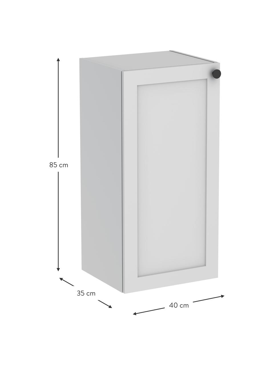 Armadietto da bagno Rafaella, larg. 40 cm, Maniglia: alluminio opaco, Grigio chiaro, Larg. 40 x Alt. 85 cm