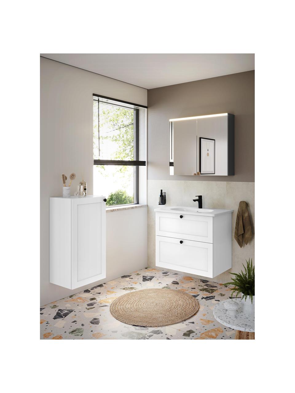 Nástěnná koupelnová skříňka Rafaella, Š 40 cm, levá, Světle šedá, Š 42 cm, V 85 cm