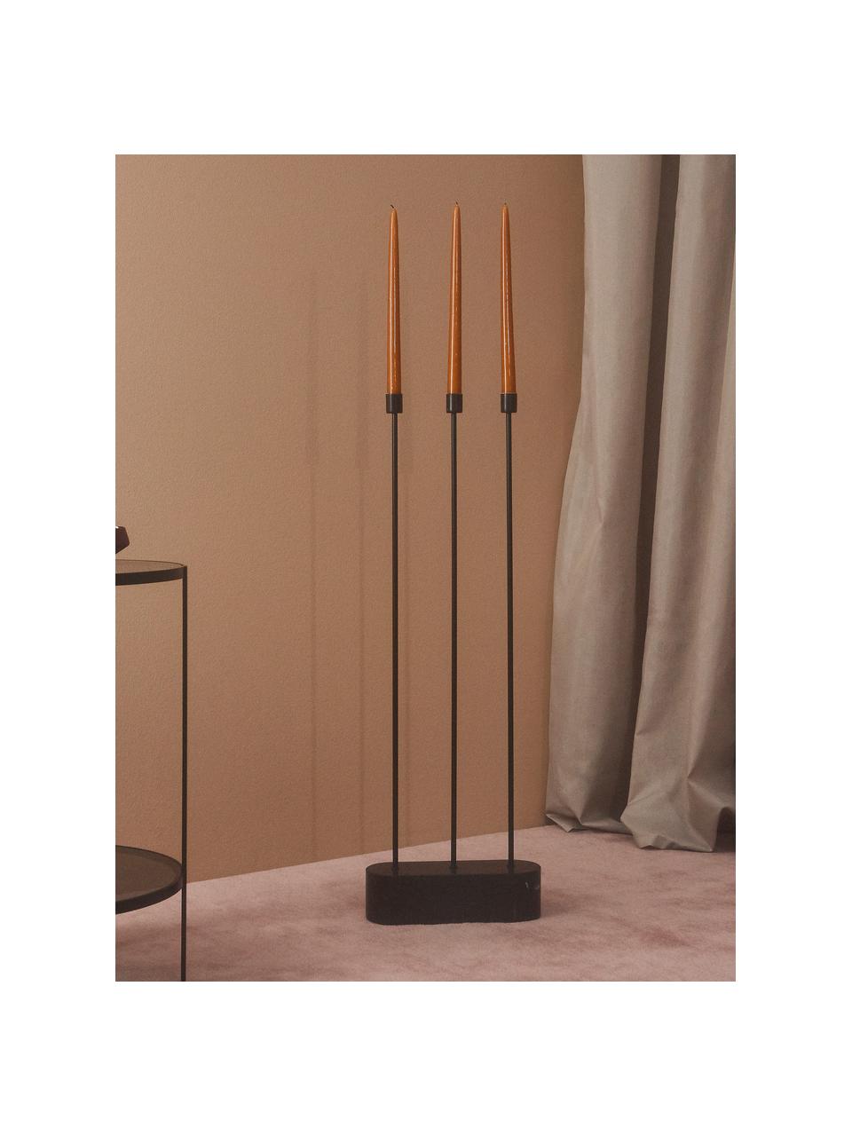 Candelabro in metallo Grasil, Pannelli di fibra a media densità (MDF), acciaio rivestito, Nero effetto marmo, Larg. 27 x Alt. 82 cm