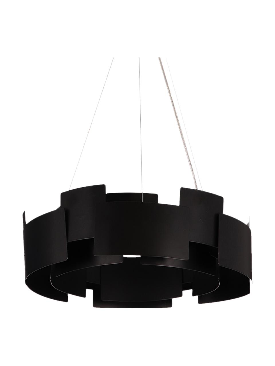 Lámpara de techo LED Torino, estilo moderno, Pantalla: acrílico, metal recubiert, Anclaje: metal recubierto, Negro, transparente, Ø 46 x Al 50 cm