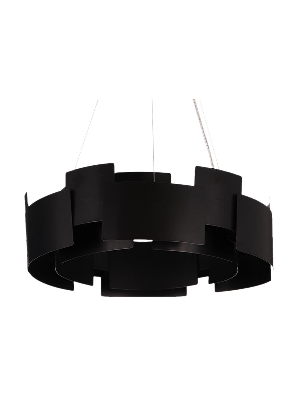 Lampada a sospensione color nero a LED Torino, Paralume: acrilico, metallo rivesti, Baldacchino: metallo rivestito, Nero, trasparente, Ø 46 x Alt. 50 cm