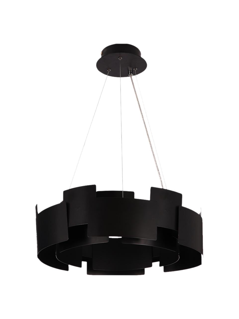 Lampada a sospensione color nero a LED Torino, Paralume: acrilico, metallo rivesti, Baldacchino: metallo rivestito, Nero, trasparente, Ø 46 x Alt. 50 cm