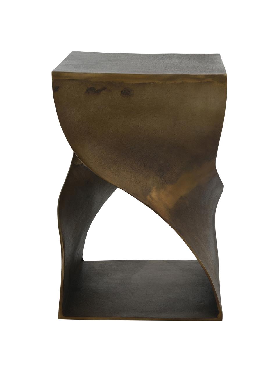 Kovový odkládací stolek v organickém tvaru Twist, Potažený kov, Bronzová, Š 36 cm, V 55 cm