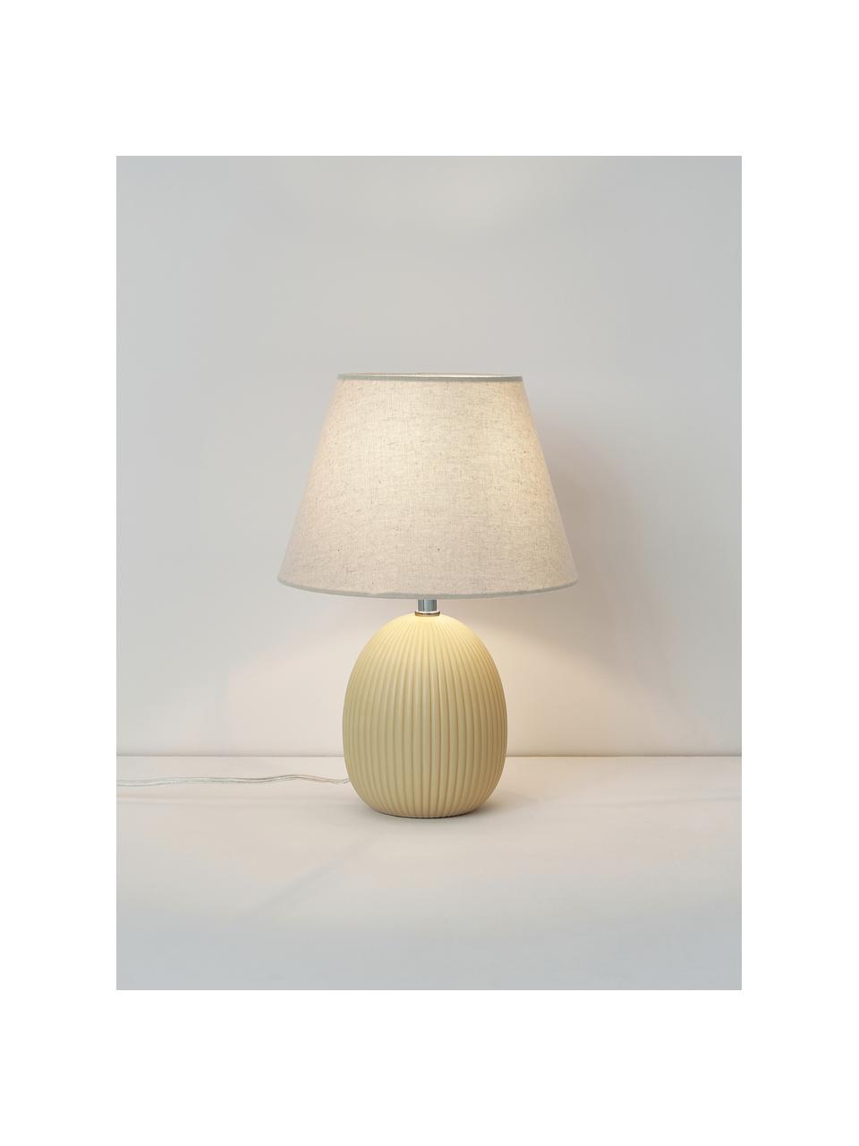 Tischlampe Desto, Lampenschirm: Leinen (100 % Polyester), Hellgelb, Ø 25 x H 36 cm