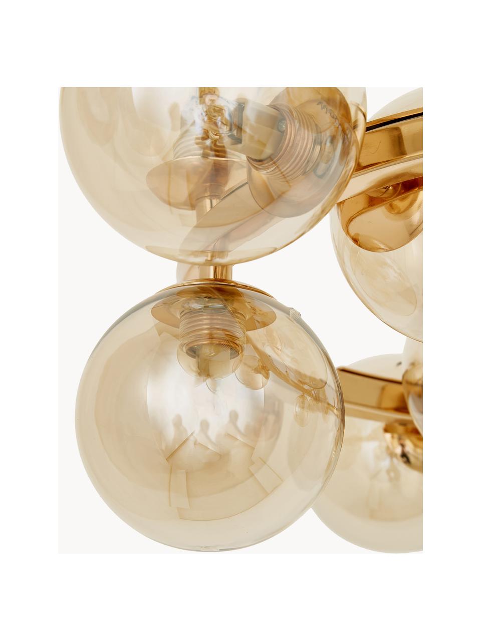 Grand lustre en verre Splendor, Beige, doré, Ø 58 x haut. 22 cm