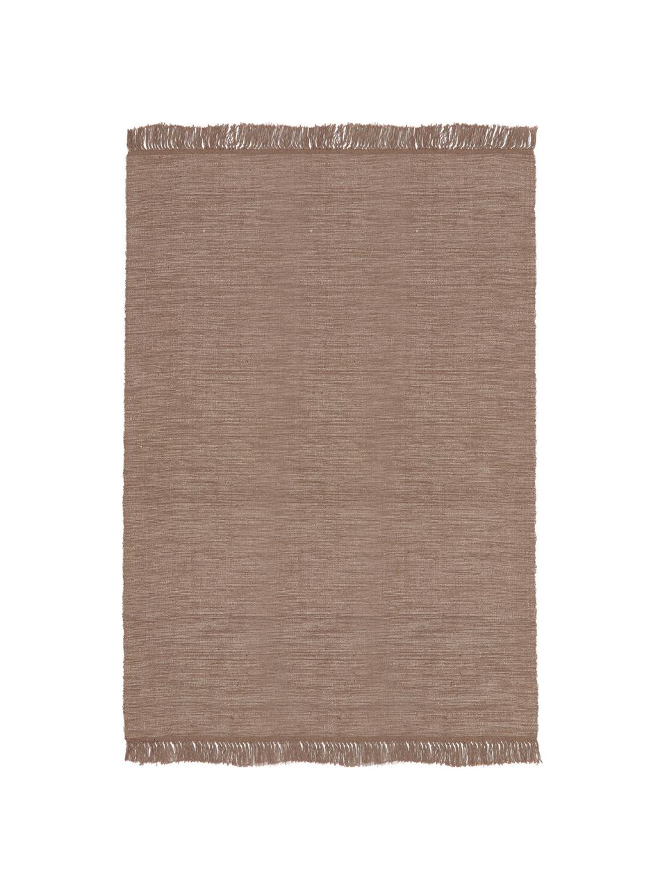 Tapis en coton à franges Dag, Taupe