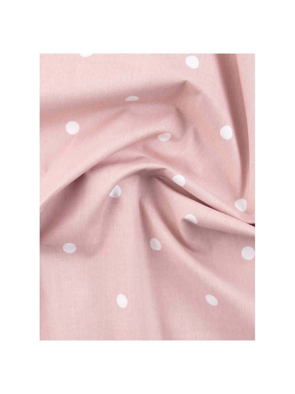 Gepunktete Baumwoll-Kissenbezüge Dotty in Rosa/Weiß, 2 Stück, Webart: Renforcé Fadendichte 144 , Rosa, Weiß, 40 x 80 cm