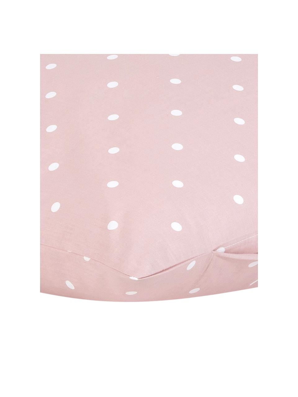 Puntíkovaný povlak na polštář z bavlny renforcé Dotty, 2 ks, Růžová, bílá