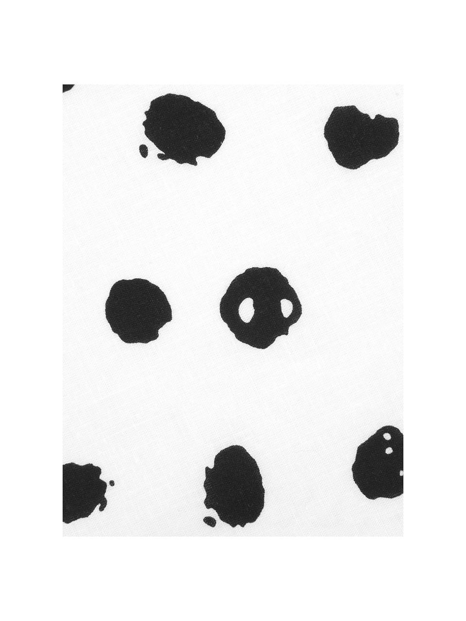 Puntíkovaný bavlněný povlak na polštář Jana, 2 ks, Bílá, černá, Š 40 cm, D 80 cm