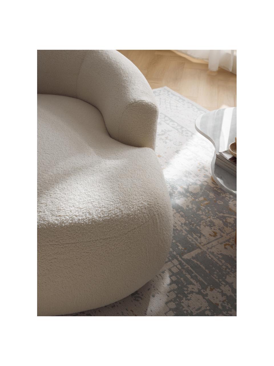 Fauteuil lounge en tissu peluche Sofia, Peluche blanc cassé, larg. 140 x prof. 140 cm