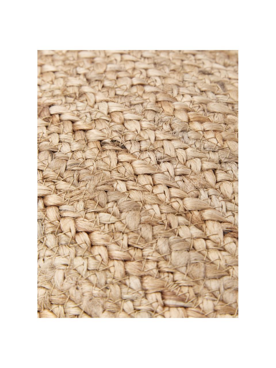 Funda de cojín de yute Jerome, Parte trasera: 100% algodón, Marrón, An 30 x L 50 cm