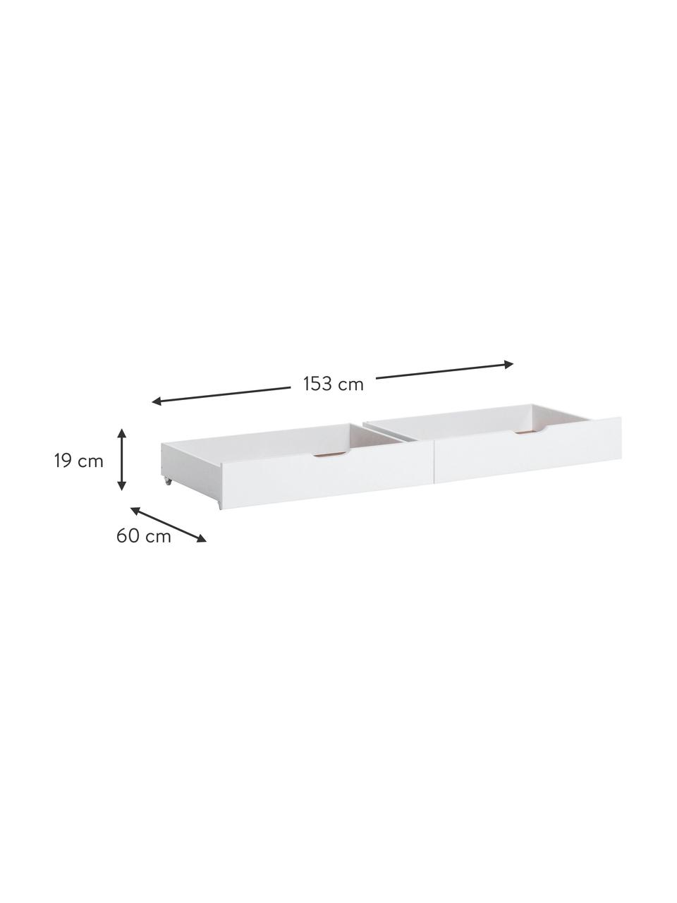 Set 2 cassetti Eco Comfort, Pannello di fibra a media densità (MDF) certificato FSC, Bianco, Larg. 76 x Prof. 60 cm
