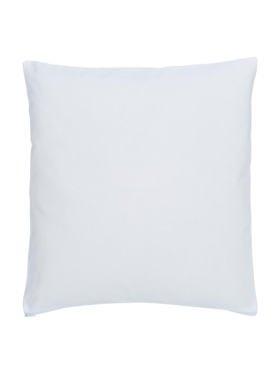 Housse de coussin 45x45 Zahra, 100 % coton, Blanc, bleu foncé, larg. 45 x long. 45 cm