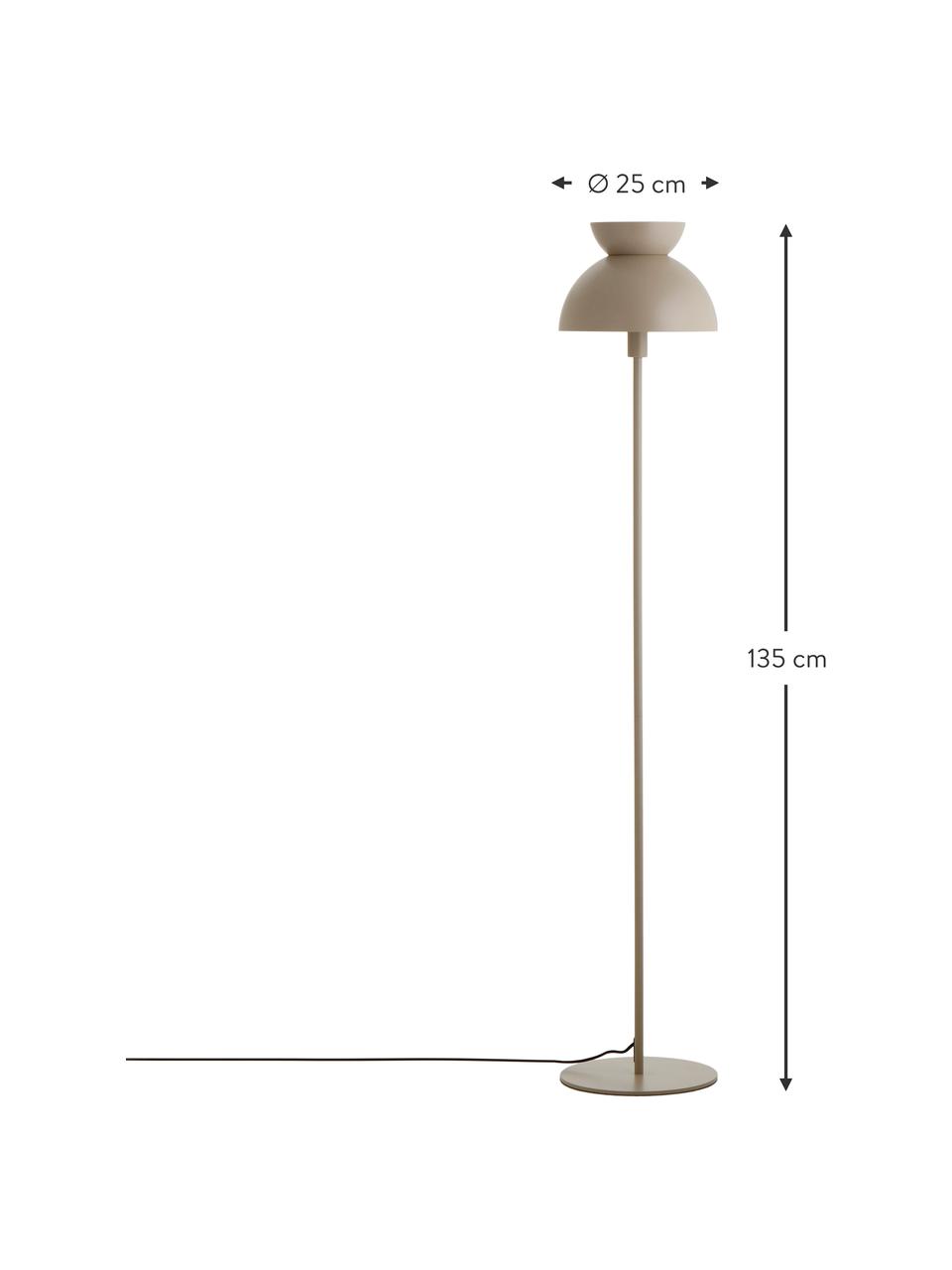 Lampada da terra piccola Butterfly, Lampada: metallo rivestito, Greige opaco, Alt. 135 cm