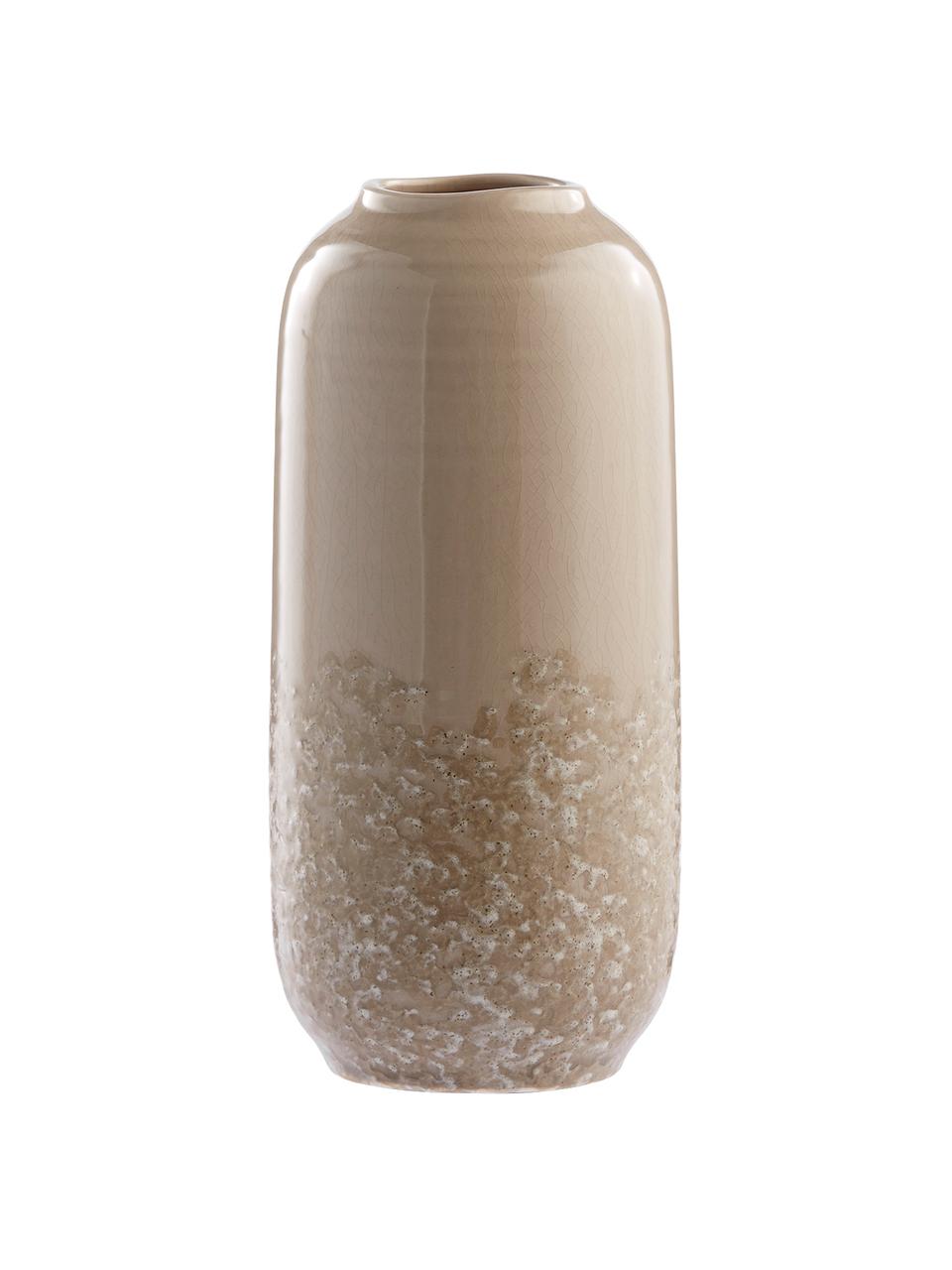 Keramik-Vase Clary, Keramik, Beige, Ø 13 x H 30 cm