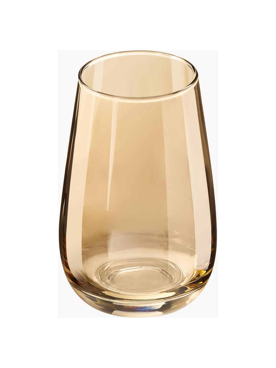 Verres à eau Shiny, 4 pièces, Verre, Brun, Ø 8 x haut. 13 cm, 310 ml