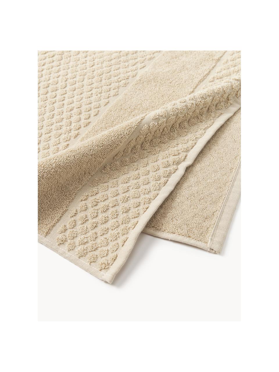 Handdoek Katharina met honingraatpatroon in verschillende formaten, Beige, Handdoek, B 50 x L 100 cm, 2 stuks