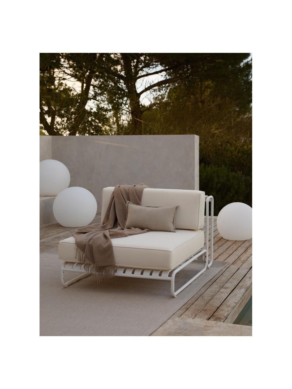 Garten-Mittelmodul Caio, Bezug: 100 % Polyester Der hochw, Gestell: Aluminium, Off White, Weiss, B 95 x T 115 cm