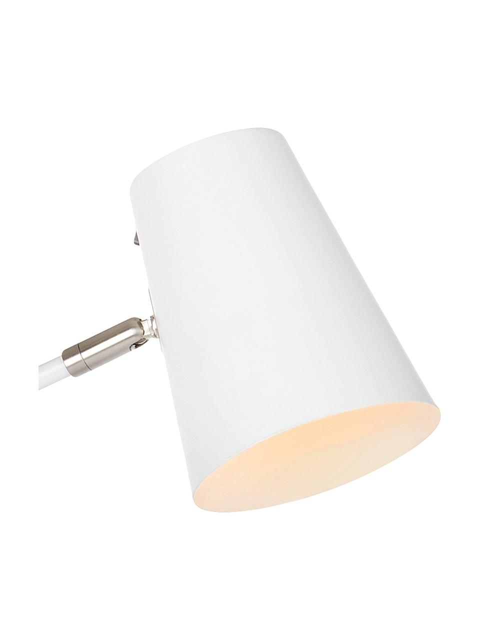 Lampa na čtení s poličkou a nabíjecí stanicí Linear, Bílá, Š 65 cm, V 144 cm