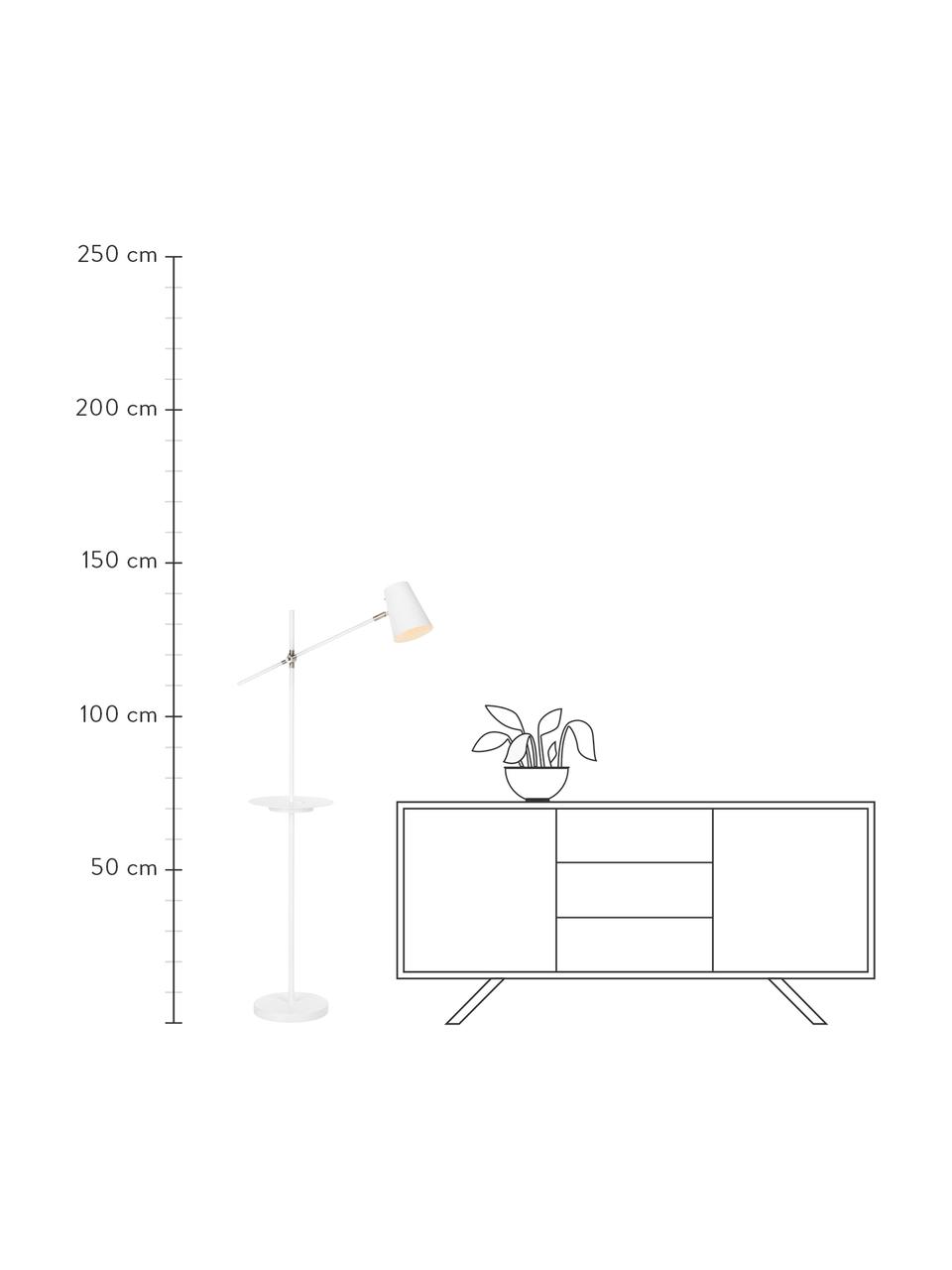 Liseuse avec tablette et connexion USB Linear, Blanc, larg. 65 x haut. 144 cm
