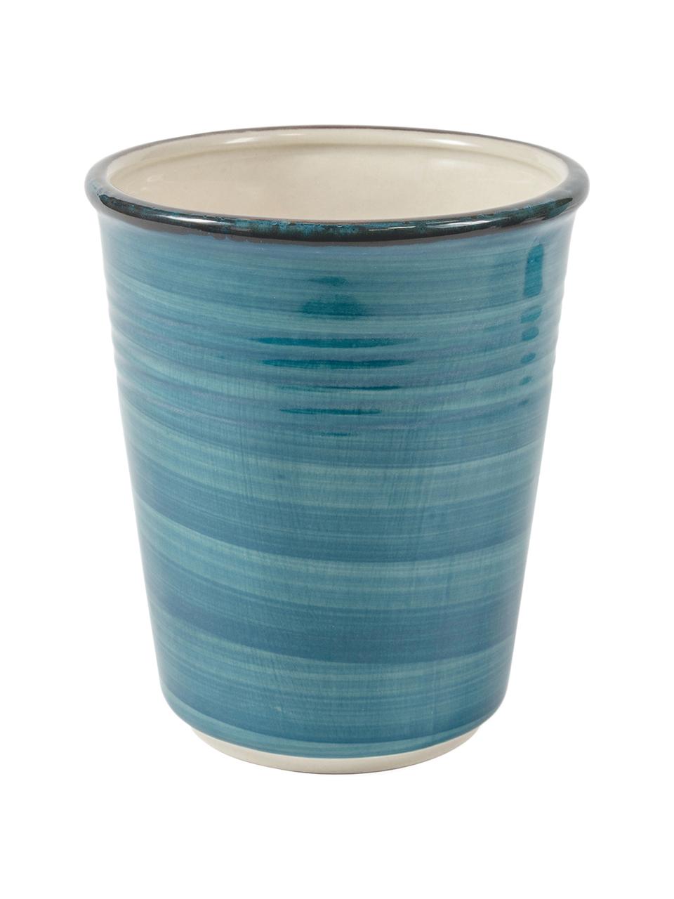 Mug artisanal bleu Baita, 6 élém., Grès cérame (dolomie dure), peint à la main, Tons bleus, Ø 9 x haut. 11 cm, 350 ml