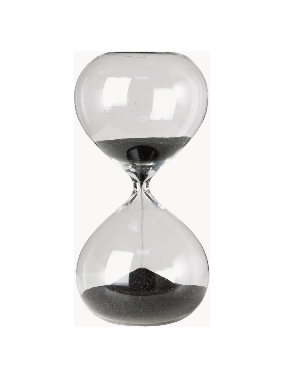 Glazen zandloper Ball, 30 minuten, Zwart, Ø 10 x H 20 cm