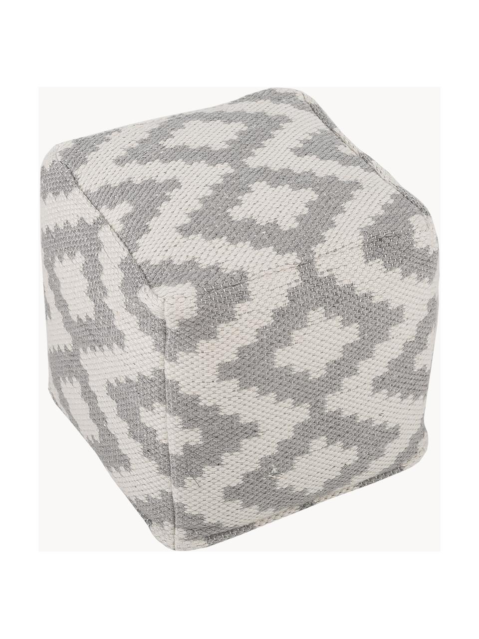 Pouf taftato a mano Napua, Rivestimento: 100% poliestere riciclato, Beige chiaro, grigio chiaro, Larg. 40 x Alt. 40 cm