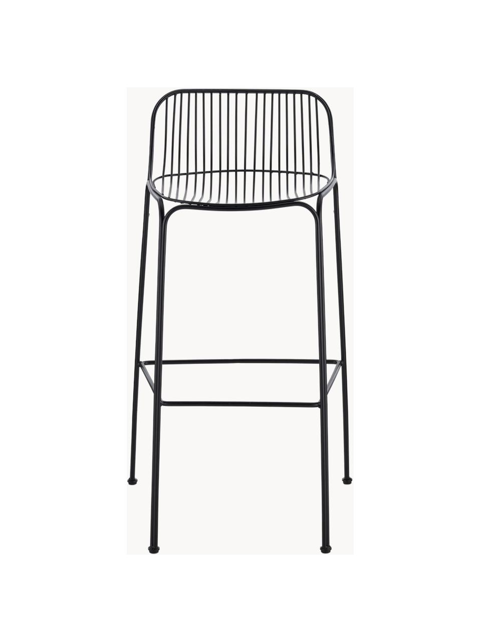 Zahradní barová židle Hiray, Pozinkovaná lakovaná ocel, Černá, Š 57 cm, V 96 cm