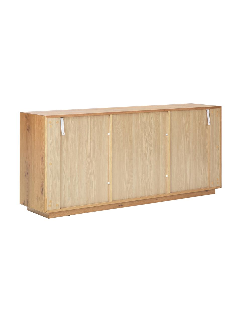 Dressoir Noel van essenhoutfineer, Vezelplaat met gemiddelde dichtheid (MDF) met essenfineer, Bruin, B 180 cm x H 79 cm