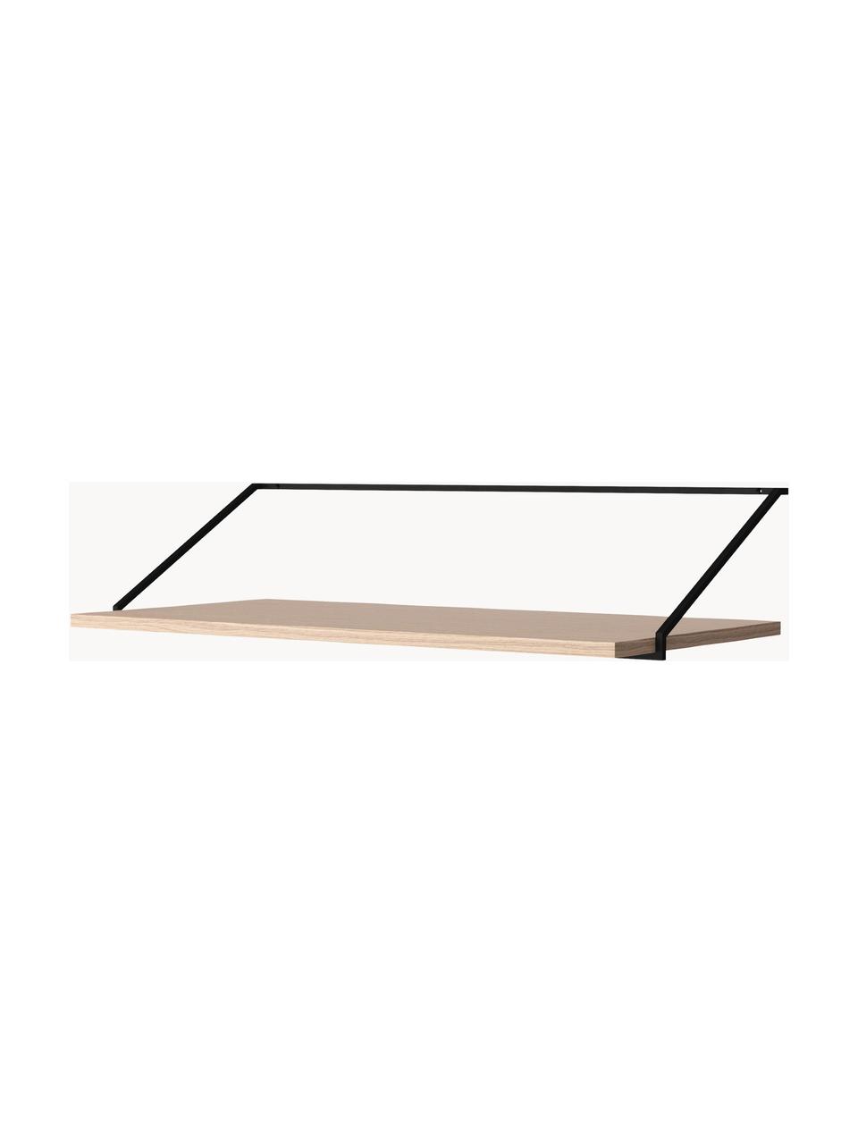 Scrivania da parete in legno e metallo Rail, Struttura: metallo verniciato a polv, Legno chiaro, Larg. 92 x Prof. 45 cm