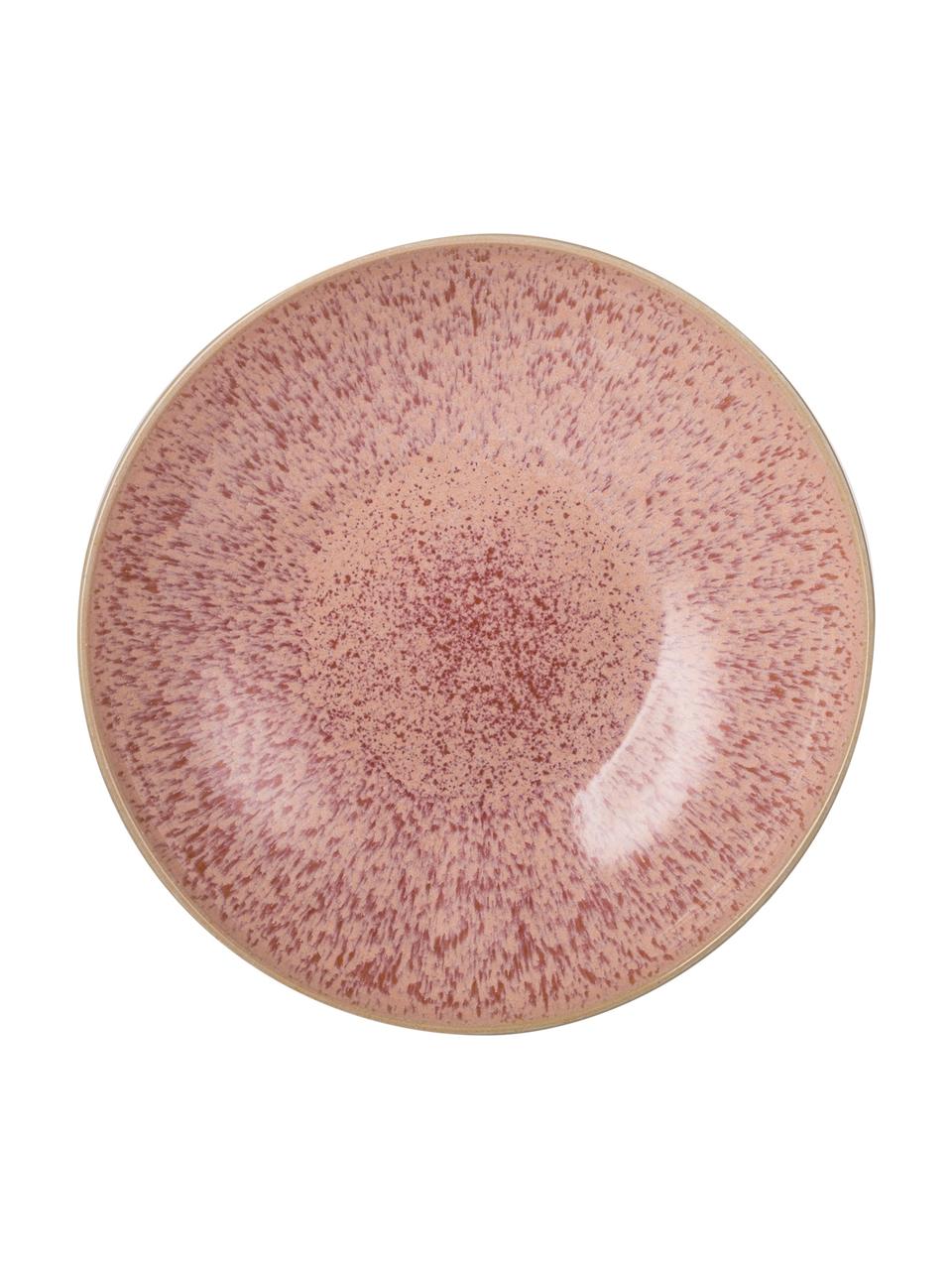 Ręcznie malowana miska do serwowania Areia, Kamionka, Odcienie czerwonego, złamana biel, jasny beżowy, Ø 22 x W 5 cm