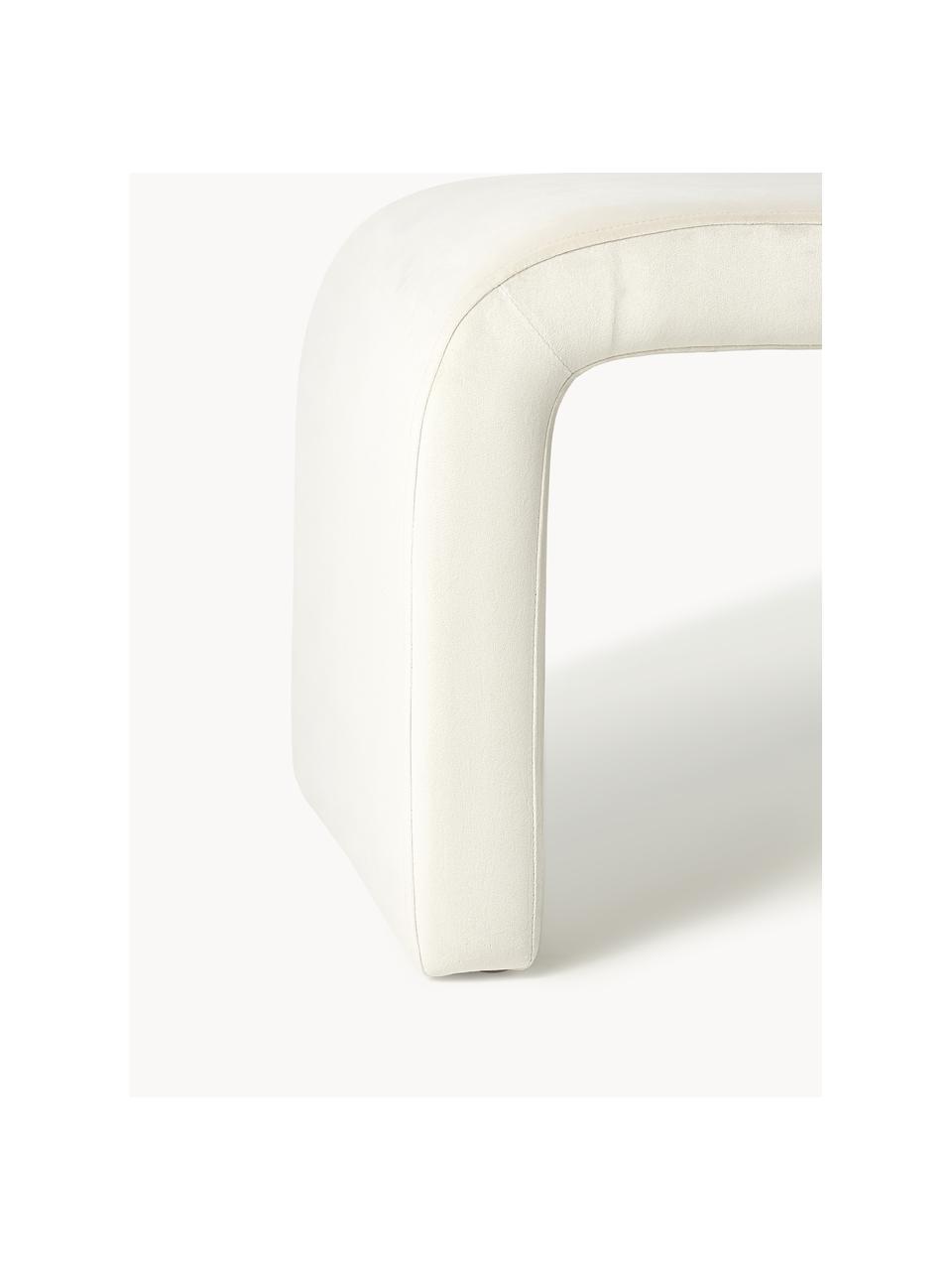 Čalouněná sametová lavice Penelope, Krémově bílá, Š 110 cm, V 46 cm