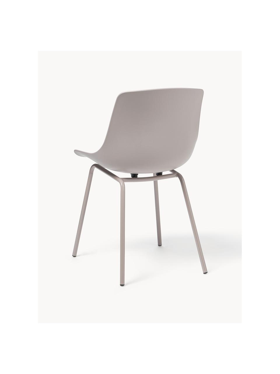 Chaises en pastique Dave, 2 pièces, Gris clair, larg. 46 x prof. 53 cm