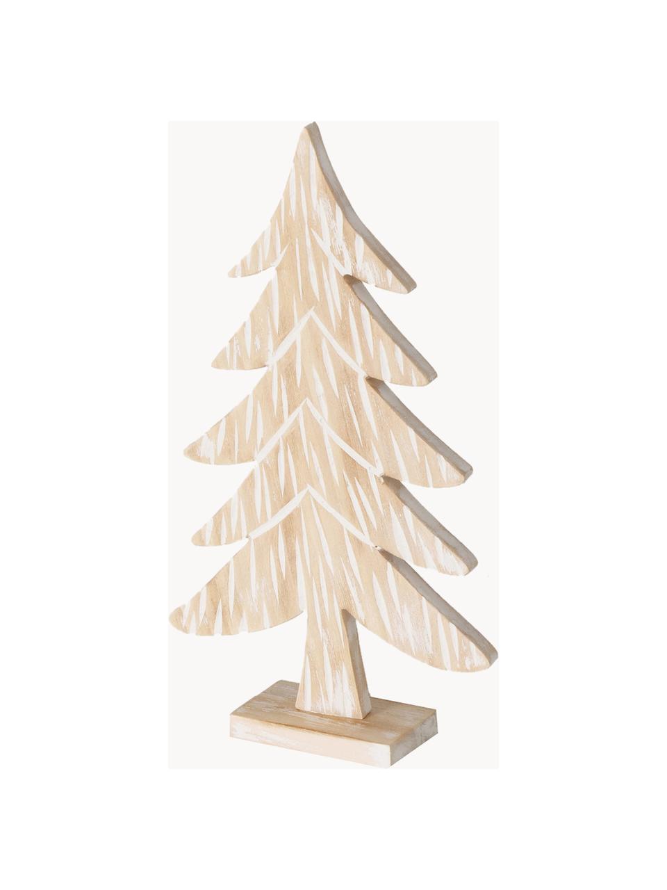 Set 2 oggetti decorativi in legno di pino Nadine, Legno di pino, Bianco, legno chiaro, Set in varie misure
