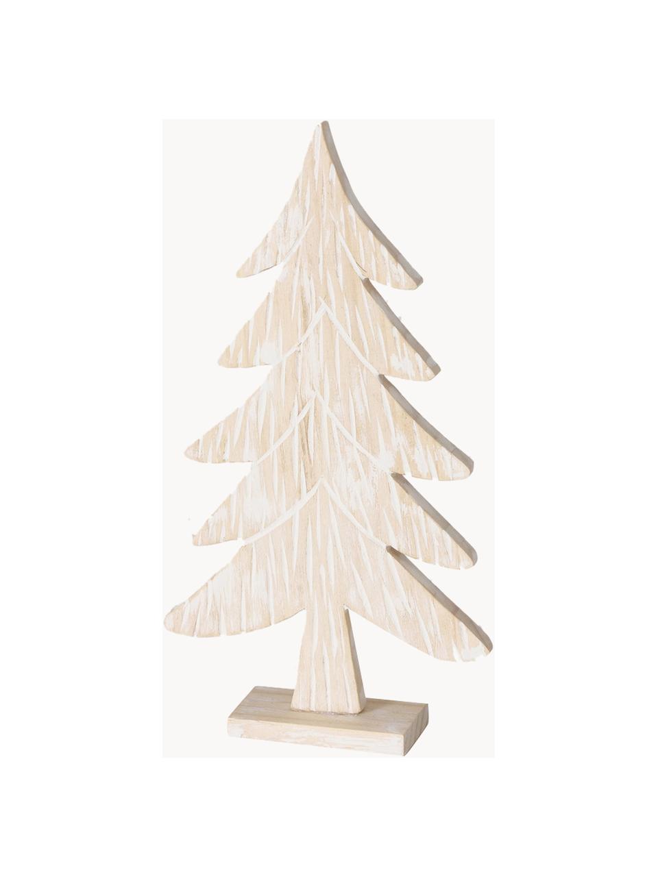 Set 2 oggetti decorativi in legno di pino Nadine, Legno di pino, Bianco, legno chiaro, Set in varie misure