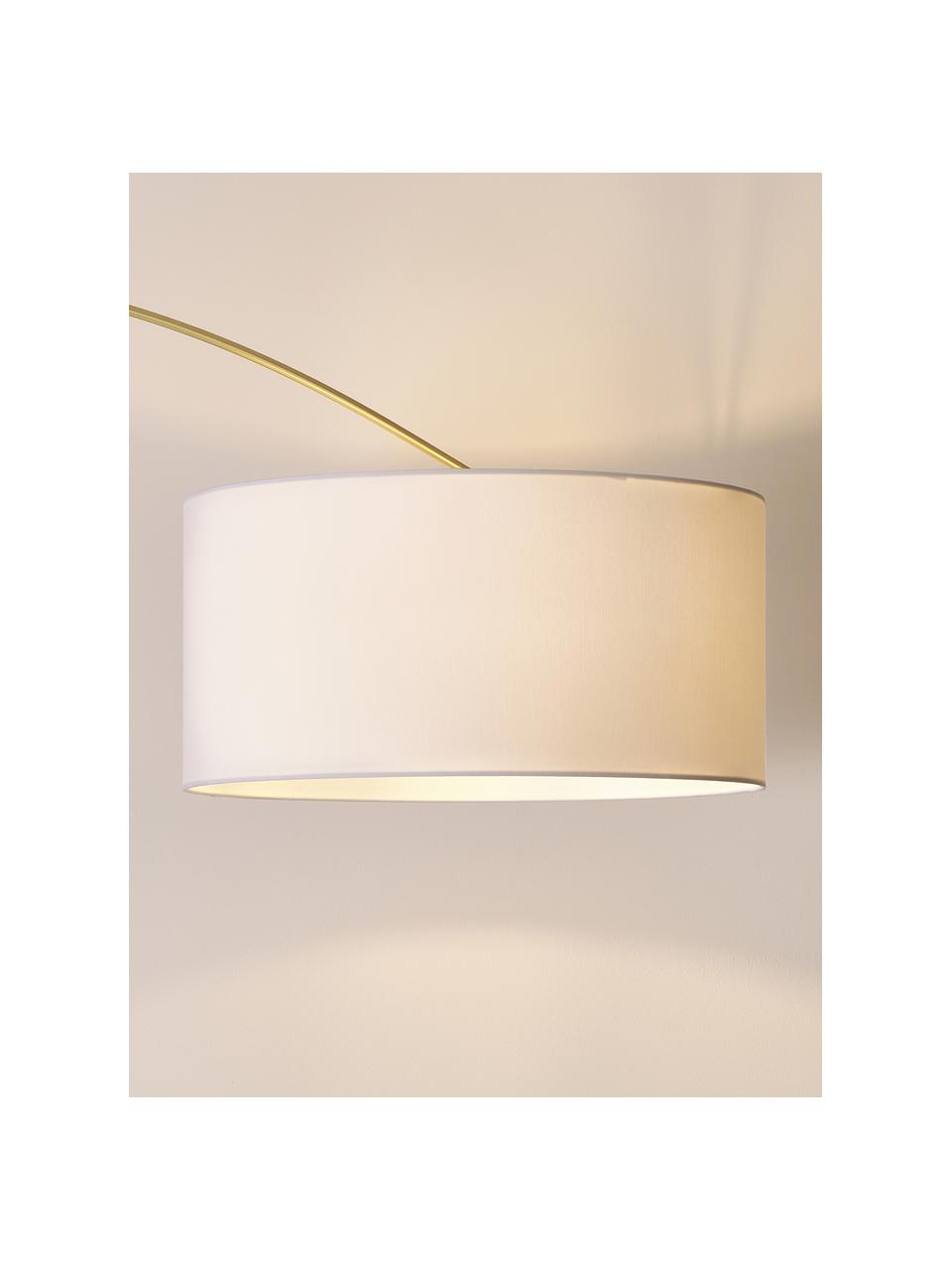 Lampa podłogowa łukowa Niels, Biały, odcienie mosiądzu, transparentny, Ø 50 x W 218 cm