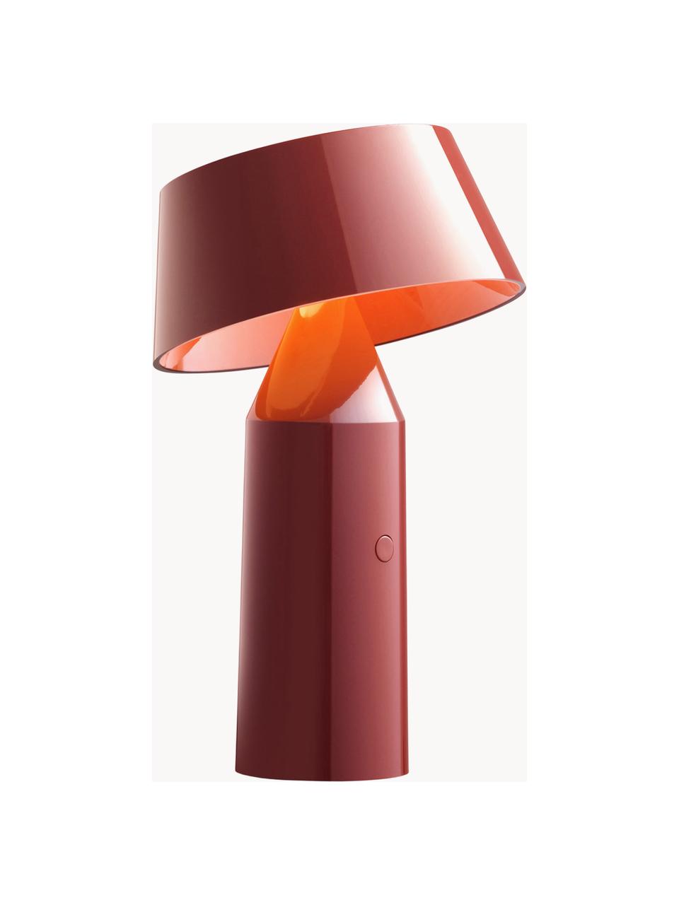 Lampe à poser LED mobile orientable Bicoca, intensité lumineuse variable, Lie de vin haute brillance, rouge corail, Ø 16 x haut. 30 cm