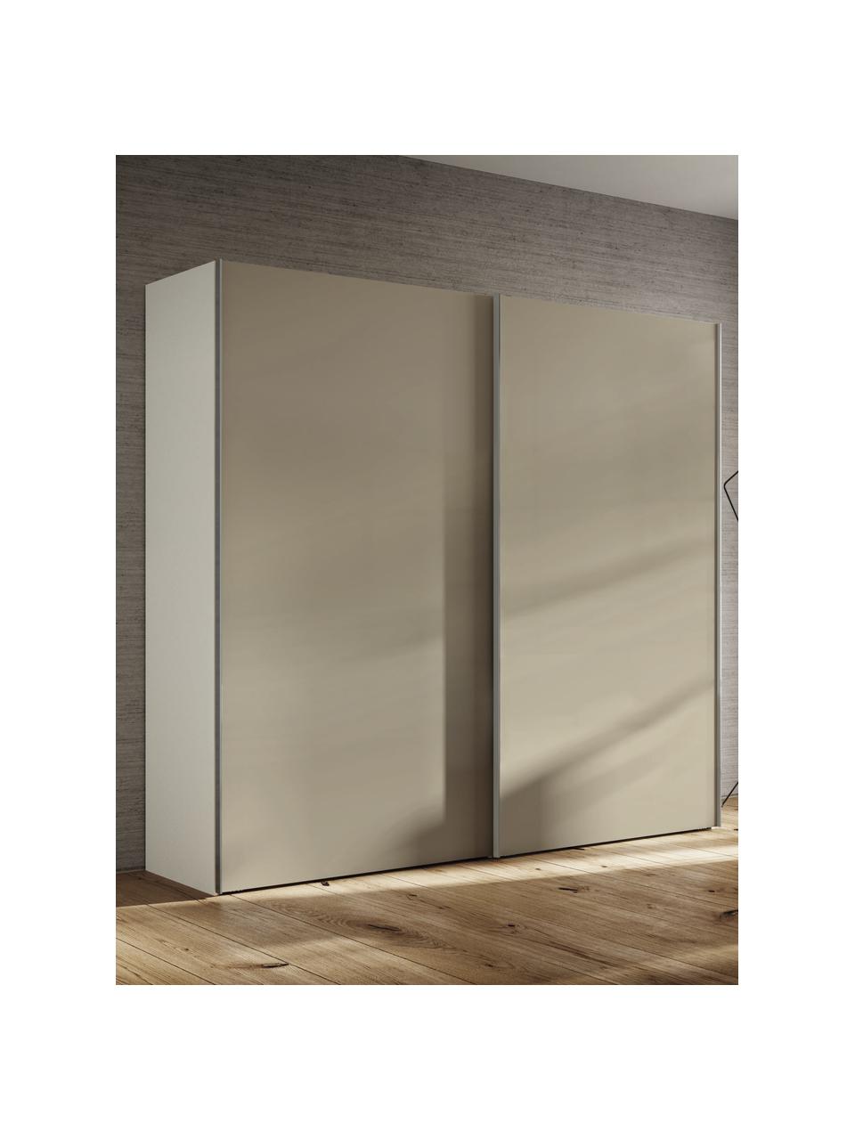 Schuifdeurkast Oliver met 2 deuren, inclusief montageservice, Frame: panelen op houtbasis, gel, Beige, 252 x 225 cm